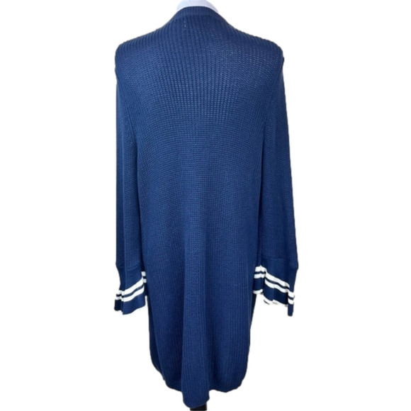 Olive&Oak Women’s Long Open Fluted Sleeve Lightweight Cardigan Blue Size Small - Picture 2 of 10
